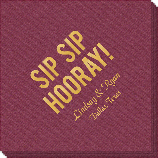 Bold Sip Sip Hooray Linen Like Napkins